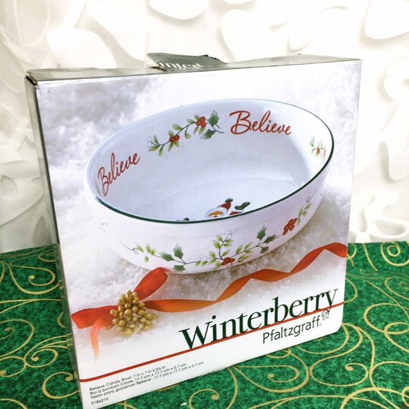Pfaltzgraff Winterberry “Believe “ Serving Bowl 6.5" DishEUC - Picture 2 of 11